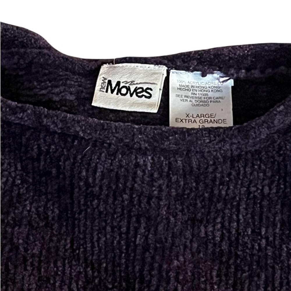 Vtg Purple Chenille Crop Top. New Moves. Size XL